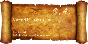 Varró Attila névjegykártya
